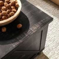 HOMCOM Farmhouse Coffee Table with Storage, Large Square Coffee Table for Living Room Furniture, Wooden Center Table(m-8)