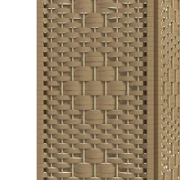 HOMCOM 3 Panel Folding Room Divider Portable Privacy Screen Wave Fiber Room Partition for Home Office Natural(m-8)