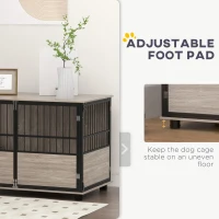 PawHut 39.5" Furniture Style Dog Crate End Table w/ 3 Doors for Small to Large Dogs, Walnut Finish(m-8)