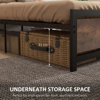 HOMCOM Full Bed Frame with Headboard & Footboard, Strong Metal Slat Support Bed Frame w/ Underbed Storage Space, No Box Spring Needed, 56.75''x76.75''x40.5''(m-5)