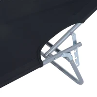 Outsunny Outdoor Pool Chaise Lounge Chair, Folding Tanning Chair with Sun Shade, Black(m-9)