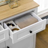 HOMCOM Sideboard, Modern Kitchen Storage Cabinet with Drawers and Adjustable Shelf, for Living Room and Entryway, White(m-10)