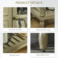 HOMCOM Vintage Console Table with 2 Drawers and Cabinets, Retro Sofa Table for Entryway, Living Room and Hallway, Light Grey(m-7)