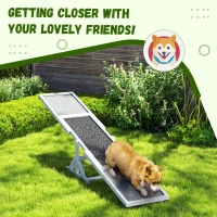 PawHut Wooden Dog Agility Seesaw for Training and Exercise, Weather Resistant, 83" L x 16" W x 14" H, White(m-6)