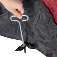 Outsunny 4 Person Insulated Ice Fishing Shelter, 360-Degree View, Pop-Up Portable Ice Fishing Tent with Carry Bag, Two Doors and Anchors for Low-Temp -22℉, Red(m-9)