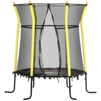 Qaba 5.2' Kids Small Trampoline with Enclosure, Springfree Toddler Trampoline with Net, for Single Jumper, Indoor Play Equipment for Ages 3-10(m-11)
