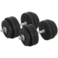 Soozier 66 lbs Adjustable Dumbbells Weight Set Dumbbell Hand Weight Barbell for Body Fitness Lifting Training for Home Office Gym, Black(m-2)