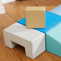 Qaba 6 Piece Soft Play Equipment for Kids 6-72 Months, Yellow and Green(m-10)