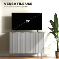 HOMCOM Modern Kitchen Storage Cabinet, Sideboard Buffet Cabinet with Adjustable Shelves for Kitchen Hallway, Grey(m-6)