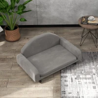 PawHut Raised Dog Sofa for Small and Medium Dogs with Soft Cushion, Gray(m-8)