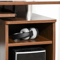 HOMCOM Computer Desk with Keyboard Tray, CPU Stand, Writing Desk with Drawers, Workstation for Home Office, Walnut Brown(m-10)