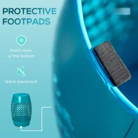 Outsunny 12.5" Steel Outdoor Side Table, Round Hollow Drum Patio End Table, Accent Table for Indoor and Outdoor, Blue(m-6)