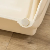 PawHut 4-Level Portable Dog Stairs, Foldable Dog Steps for Small Dogs, Lightweight Cat Steps, with Nonslip Soft Mats, for High Bed, Sofa, Beige(m-10)