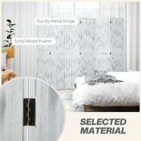 HOMCOM Screen Divider Room Divider Screen with Foldable Design for Indoor Bedroom Office 5.5' Rustic White(m-5)