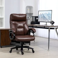 Vinsetto Big and Tall Office Chair, 400 lbs, Executive Computer Chair with PU Leather, Adjustable Height, Brown(m-2)