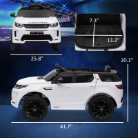 Qaba Land Rover Discovery Sport Licensed 12V Kids Ride on Car with Remote Control Soft Start, LED Lights, White(m-3)