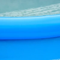 Outsunny Inflatable Swimming Pool Family-Sized Blow Up Pool Round Paddling Pool with Hand Pump for Kids, Adults, Outdoor, Garden and Backyard, 107" x 30", Blue(m-9)