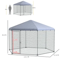 PawHut 13.1 ft x 11.4 ft Chicken Coop for 10-15 Chickens, Ducks, Rabbits(m-3)