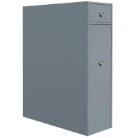 kleankin Bathroom Floor Organizer Free Standing Space Saving Narrow Storage Cabinet Bath Toilet Paper Holder with Drawers Gray(m-11)