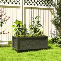 Outsunny Galvanized Raised Garden Bed with Drainage Holes, Metal Raised Flower Bed, Outdoor Galvanized Planter Box for Herbs(m-8)