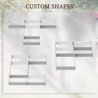 Outsunny Steel Raised Garden Bed, Set of 5 Large Box Planters for Outdoor Plants Vegetables Flowers Herbs, 8x8x1ft, Silver(m-4)