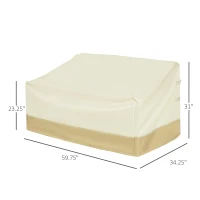 Outsunny Patio Furniture Covers for 3-Seater Garden Bench, Waterproof 600D Heavy Duty Oxford Fabric Outdoor Sofa Cover, Windproof, Tear Resistant, Anti-UV, 59.8" x 34.3" x 31.1"(m-3)