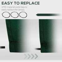 Outsunny Retractable Awning Fabric Replacement for 13' x 8' 840-151, Green(m-5)