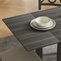 HOMCOM Folding Dining Table, Extendable Kitchen Table for Small Space, Drop Leaf Table for 2-4 People, Grey(m-10)