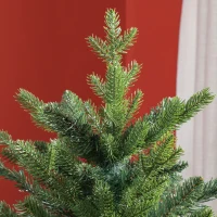 HOMCOM 6 Ft Artificial Christmas Tree with Foldable Metal Stand, Easy Assembly, Hinged Xmas Tree for Home Office Holiday(m-8)