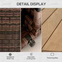 Outsunny 8 Piece Patio Furniture Set with 4 Rattan Sofa Chairs & 4 Tables with Storage & Umbrella Hole, Mixed Brown(m-7)