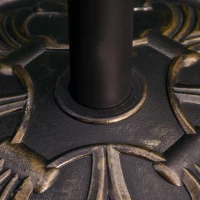 Outsunny 29 lb Heavy Duty Concrete Umbrella Base, 19" Round Parasol Holder for Outdoor, Garden, Backyard, Deck, Bronze(m-10)