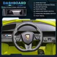 Aosom 12V Lamborghini SIAN Licensed Electric Car for kids with Remote Control, Horn, Music, & Headlights, Green(m-5)