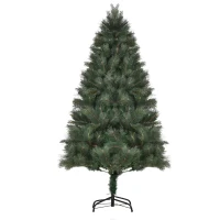 HOMCOM 5FT Artificial Pop-Up Christmas Tree Holiday Home Decoration, Green for Party(m-2)