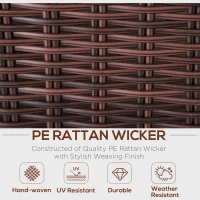 Outsunny 7 Pieces Patio Wicker Sofa Set, Outdoor PE Rattan Sectional Conversation Furniture Set w/ Tempered Glass Coffee Table & Cushion for Garden, Backyard, Red(m-4)