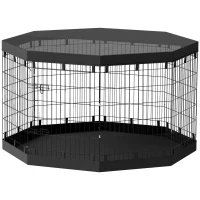 PawHut 8 Panels Foldable Dog Playpen with Bottom Pad & Top Cover, 36" High(m-2)