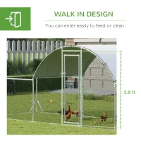 PawHut 21.7' x 6.2' Chicken Run with Weather-Resistant Cover for 12-14 Chickens(m-5)