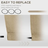 Outsunny Retractable Awning Fabric Replacement for 13' x 8' 840-151, Beige(m-5)