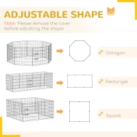 PawHut 8 Panels Foldable Dog Playpen with Bottom Pad & Top Cover, 24" High(m-5)