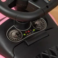 Aosom Kids Ride On Push Car, Foot-to-Floor Walking Sliding Toy Car for Toddler with Working Horn, Music, Headlights and Storage, Pink(m-10)