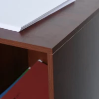 Vinsetto Mobile File Cabinet and Printer Stand for Home Office, Mobile Printer Table with 4 Open Storage Shelves, Door Cabinet, Wheels, Brown(m-8)