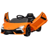 Qaba Lamborghini Revuelto Licensed 12V Kids Ride on Car Electric Car w/ Hydraulic Doors, Remote, Transport Wheels, Orange(m-1)