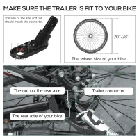 Aosom Bike Cargo Trailer, Foldable Bicycle Trailer, Luggage Wagon with Hitch, Removable Cover, Triple Safety Features and 16'' Wheels(m-8)