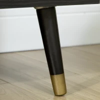 HOMCOM Kitchen Sideboard Cabinet, Boho Storage Cabinet with Shelves, Wood Legs, Decorative Rattan Doors, Black(m-10)