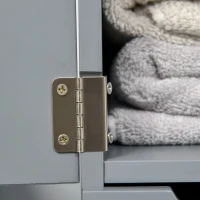 HOMCOM 54" Tall Bathroom Storage Cabinet, Freestanding Linen Tower with 2-Tier Shelf and Drawers, Narrow Side Floor Organizer, Grey(m-9)