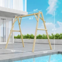 Outsunny 660 lbs Porch Swing Frame, A-Frame Hanging Chair Stand Only for DIY Painting, Swing Chair Stand for Backyard, Patio(m-3)