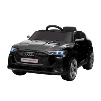Aosom 12V Kids Electric Ride On Car, Audi E-tron, Battery Powered Toy with Parent Remote Control, Suspension System, Auxiliary Wheels, LED Lights, Music and Horn,  MP3 Player, Black(m-11)