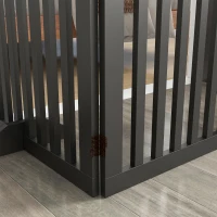PawHut 80" Extra Wide Freestanding Pet Gate with Support Feet, Black(m-10)