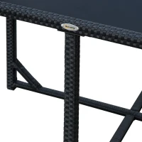 Outsunny 5 Pieces Wicker Patio Dining Set Outdoor Furniture Set with Removable Cushions, Glass Top Dining Table, PE Rattan Conversation Set for Garden Poolside Backyard, Cream(m-10)