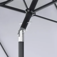 Outsunny Double Sided Patio Umbrella, 9.7' Large Outdoor Market Umbrella with Push Button Tilt and Crank, 3 Air Vents and 12 Ribs, for Garden, Deck, Pool, White(m-9)