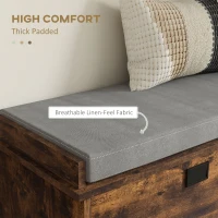 HOMCOM Shoe Storage with Seat, Upholstered Hallway Bench, Shoe Bench with Flip Drawer and Side Rack for 6 Pairs of Shoes(m-5)